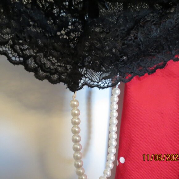 New with Tags Icollection 3X/4X Mercy Cheeky Lace and Pearl Boy Short Thong - Picture 4 of 6